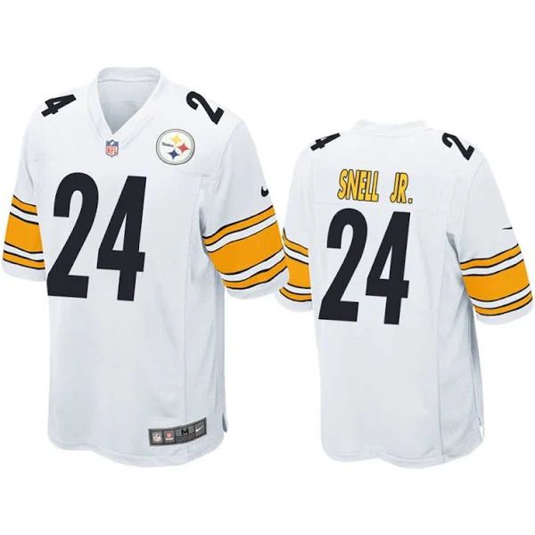 Cheap Men Pittsburgh Steelers 24 Benny Snell Jr Nike White Game NFL Jersey